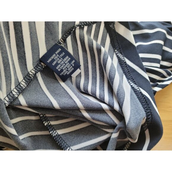 Chaps Womens Top 2X Plus Draped Boat Neck Sleeveless Blue Stripe STR58XE - Picture 7 of 9